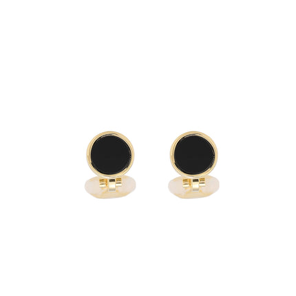 Aretes En La Oreja Clásico Negro Ear Cuff Dorados Diseño Redondo
