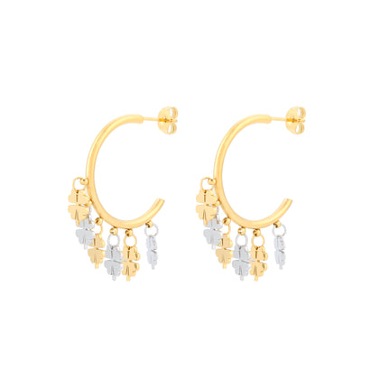 Aretes De Acero Arracadas Colgante De Lentejuelas Con Forma De Trébol