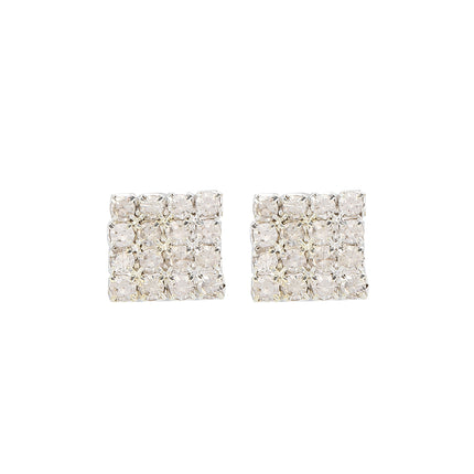 Conjunto De Collar, Aretes, Pulsera Y Anillo Con Diseño Hueco Y Diamantes De Imitación Para Novias Y Ceremonias