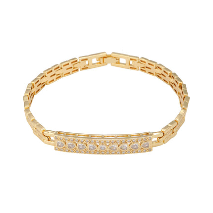 Pulsera De Cobre Ancha Con Corazones De Circonita, Estilo Retro