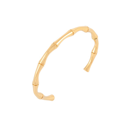Pulsera Brazalete De Acero Inoxidable Estilo Bamboo En Forma De C