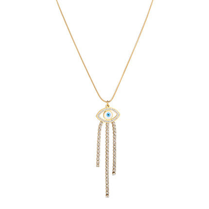 Collar De Cadena De Hueso De Serpiente Con Colgante De Ojo De Diablo De Moda
