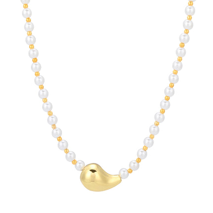 Collar De Perlas Sencillo Con Colgante En Forma De Gota Único De Moda Casual