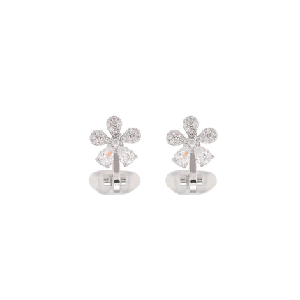 Aretes En La Oreja Cobre Ear Cuff Flor De Margarita, Diseño Minimalista