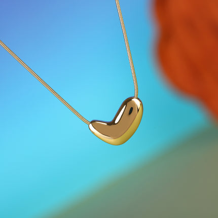 Collar Sencillo De Corazón Torcida Tridimensional Con Cadena De Serpiente Casual