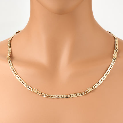 Collar Con Diseño Hip Hop Vintage Para Hombre De Cobre Chapado En Oro 14K