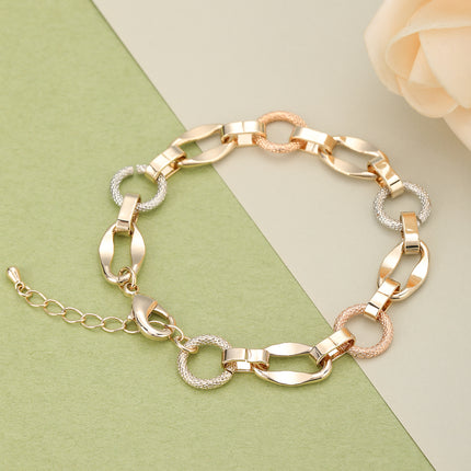 Pulsera De Cadena De Cobre Con Tres Aros Entrelazados En Colores