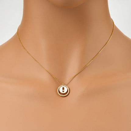 Collar De Lujo Enchapado En 18K Con Colgante Geométrico Y Circonitas