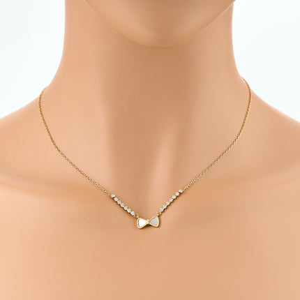 Collar Sencillo De Lazo De Concha Blanca Con Cadenas De Garras Casual De Acero Inoxidable