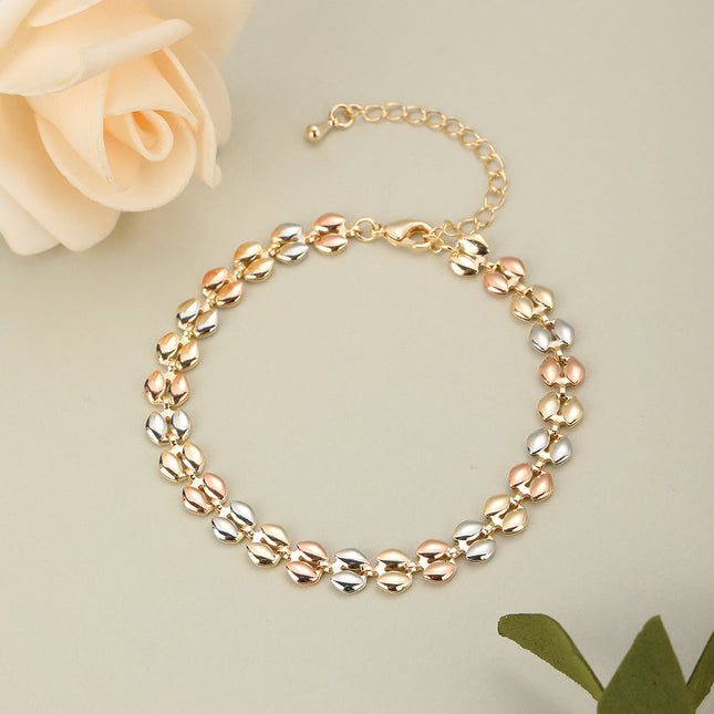 Pulsera Con Formas De Concha Tricolor En Cadena Estilo Moda Para Mujer