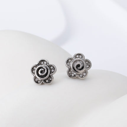 Pendientes Con Diseño De Flor Robusta Y Moderna Aretes Para Hombre De Acero Inoxidable