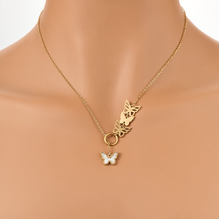Collar De Mariposa En Varios Estilos Y Cadena Fina, Elegante Y Moderno