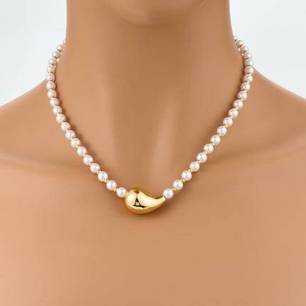 Collar De Perlas Sencillo Con Colgante En Forma De Gota Único De Moda Casual