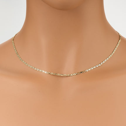 Collar De Cadena Lisa De Cobre Chapado En Oro De 14K Clásico Y Versátil