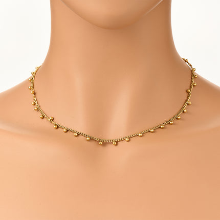Collar Sencillo De Acero Inoxidable Casual Con Borla De Bolas De Moda Minimista