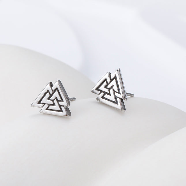 Pendientes Con Diseño De Triángulo Superpuesto Aretes Para Hombre De Acero Inoxidable
