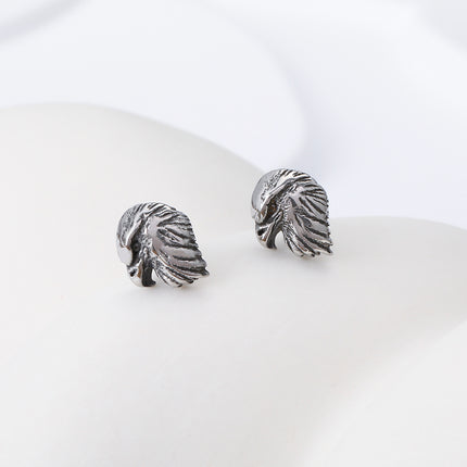 Pendientes Con Diseño Cabeza De Águila Aretes Para Hombre De Acero Inoxidable