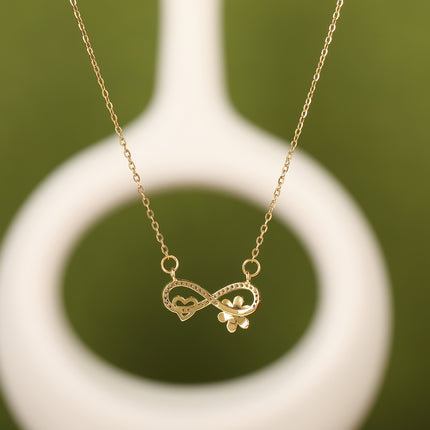 Collar Con Colgante En Forma De 8 De Diamante De Imitación Con Corazón Y Margarita Sencillo