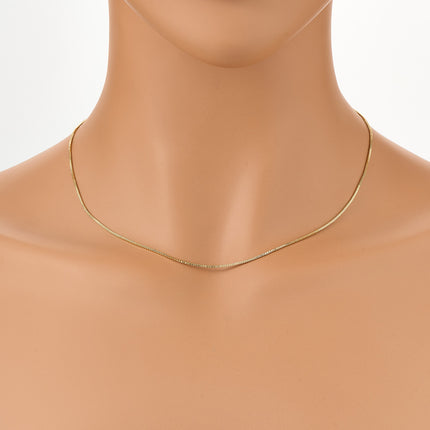 Collar De Cadena De Cuerda Geométrico Cuadrado Chapado En Oro De 14K