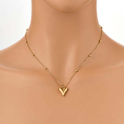 Collar De Colgante Con Corazón Y Letras LOVE Grabadas, Diseño Romántico