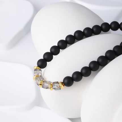 Pulsera De Cuentas De Turquesa Negra Estilo Minimalista