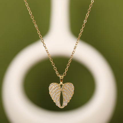 Collar Con Colgante De Corazón De Diamantes De Imitación De Dos Pétalos Casual Para Mujer