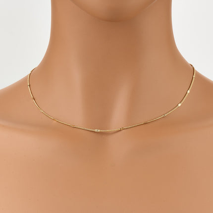 Collar De Moda De Cuerda Chapado en oro 14K Cadena Con Detalles Geométricos