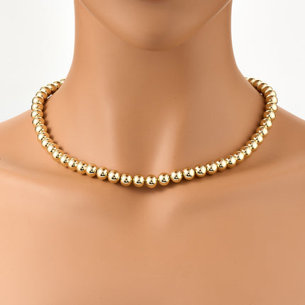 Collar Con Diseño Largo De Estilo Hip Hop Con Cuentas Para Hombre De Cobre Chapado En Oro 14K