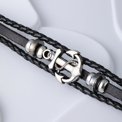 Pulseras Artesanales De Hilo Con Elemento De Ancla En Acero Inoxidable