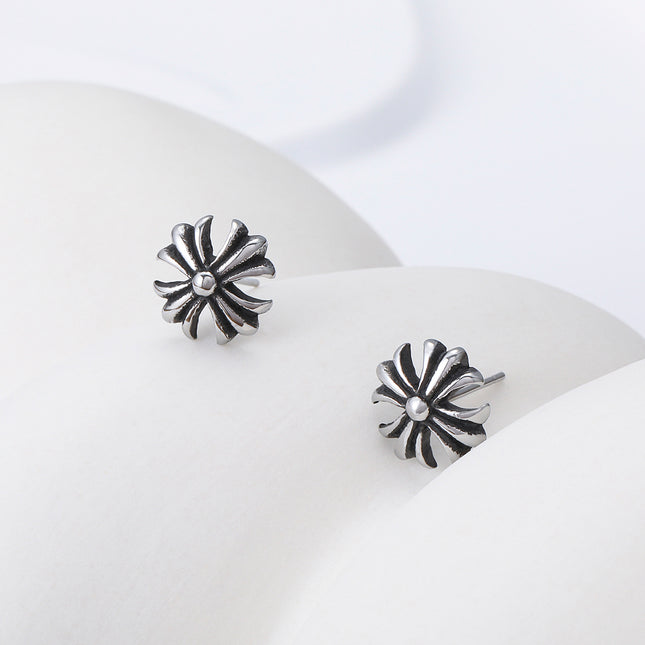 Pendientes Con Diseño Clásico De Flor Marina Aretes Para Hombre De Acero Inoxidable