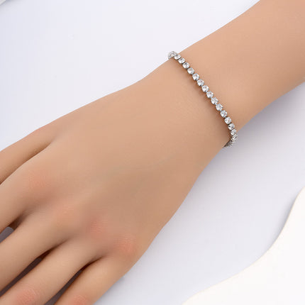 Pulsera De Cadena Con Estilo Punk Y Zirconias, Diseño Moderno