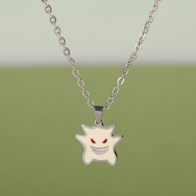 Collar Para Fiesta De Acero Inoxidable Divertido Con Colgante De Espectro De Moda