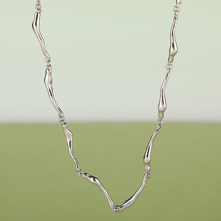 Collar Segmentado Casual De Acero Inoxidable Simple De Moda De Lujo Leve