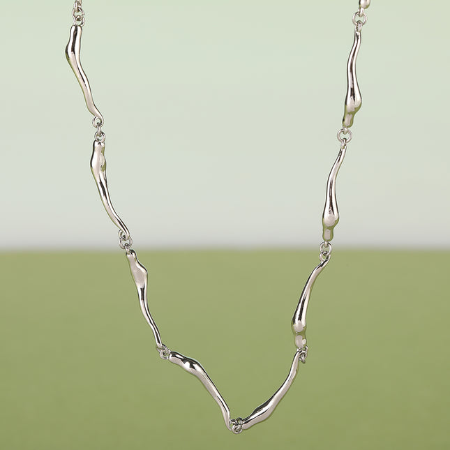 Collar Segmentado Casual De Acero Inoxidable Simple De Moda De Lujo Leve