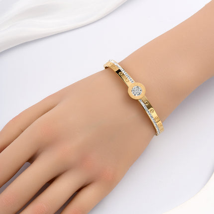 Pulsera Brazalete De Acero Inoxidable Con Círculos De Números Romanos