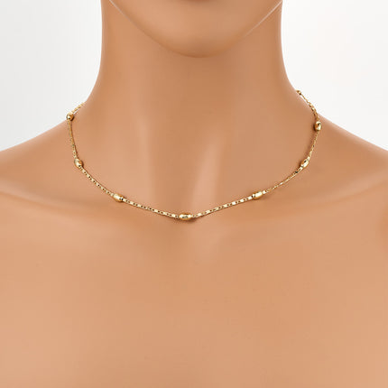 Collar Chapado En Oro De 14K De Diseño Simple Cadena De Clavícula Moda