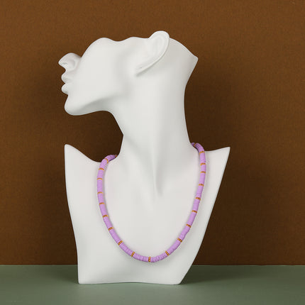 Collar De Cadena De Tendencia Moda Personalizada Con Cuentas Planas De Colores