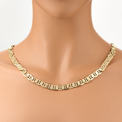 Collar De Cadena De Cobre Chapada En Oro De 14K En Forma De Nariz De Cerdo