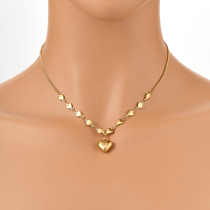 Collar Con Colgante De Corazón Dorado Elegante Y Romántico