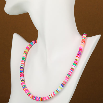Collar De Cadena De Tendencia Moda Personalizada Con Cuentas Planas De Colores