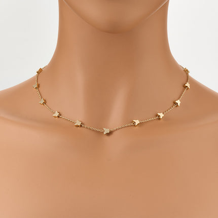 Collar De Mariposa Elegante, Cadena De Clavícula En Oro 14K Cobre