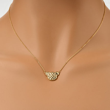 Collar De Moda Con Colgante De Osito Estilo INS, Cobre Chapado En Oro 18K
