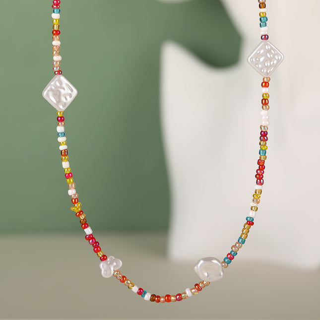 Collar De Cadena De Accesorios De Cuentas De Concha Irregulares De Colores INS De Moda