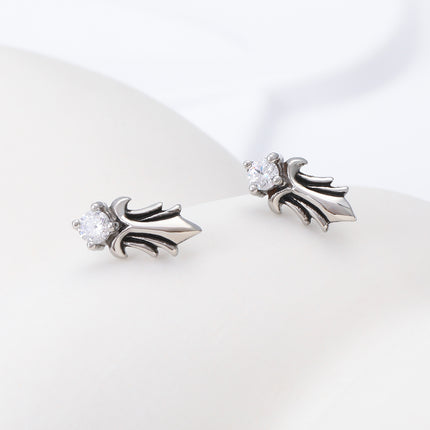 Pendientes Vintage Con Diamantes Zirconia Para Hombre Acero Inoxidable