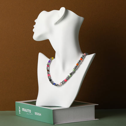 Collar De Estilo Industrial Pesada De Cadena De Cuentas De Lujo Leve De Moda