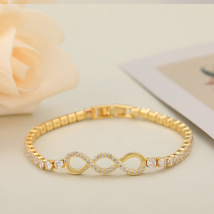 Pulsera De Cobre Con Circón En Forma De Anillo, Elegante Y Duradera