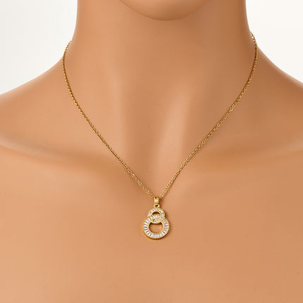 Collar Sencillo De Acero Inoxidable Casual Con Colgante De Anillos En Forma De Calabaza