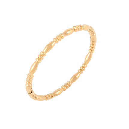 Pulsera Brazalete Con Cierre De Aro y Detalle De Granos Ovalados