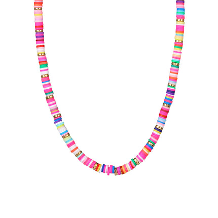 Collar De Cadena De Tendencia Moda Personalizada Con Cuentas Planas De Colores