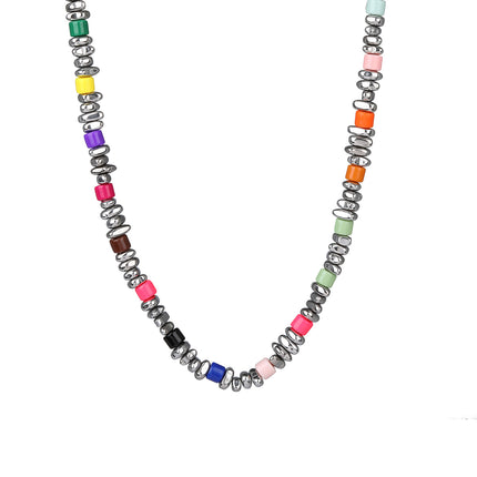 Collar De Estilo Industrial Pesada De Cadena De Cuentas De Lujo Leve De Moda